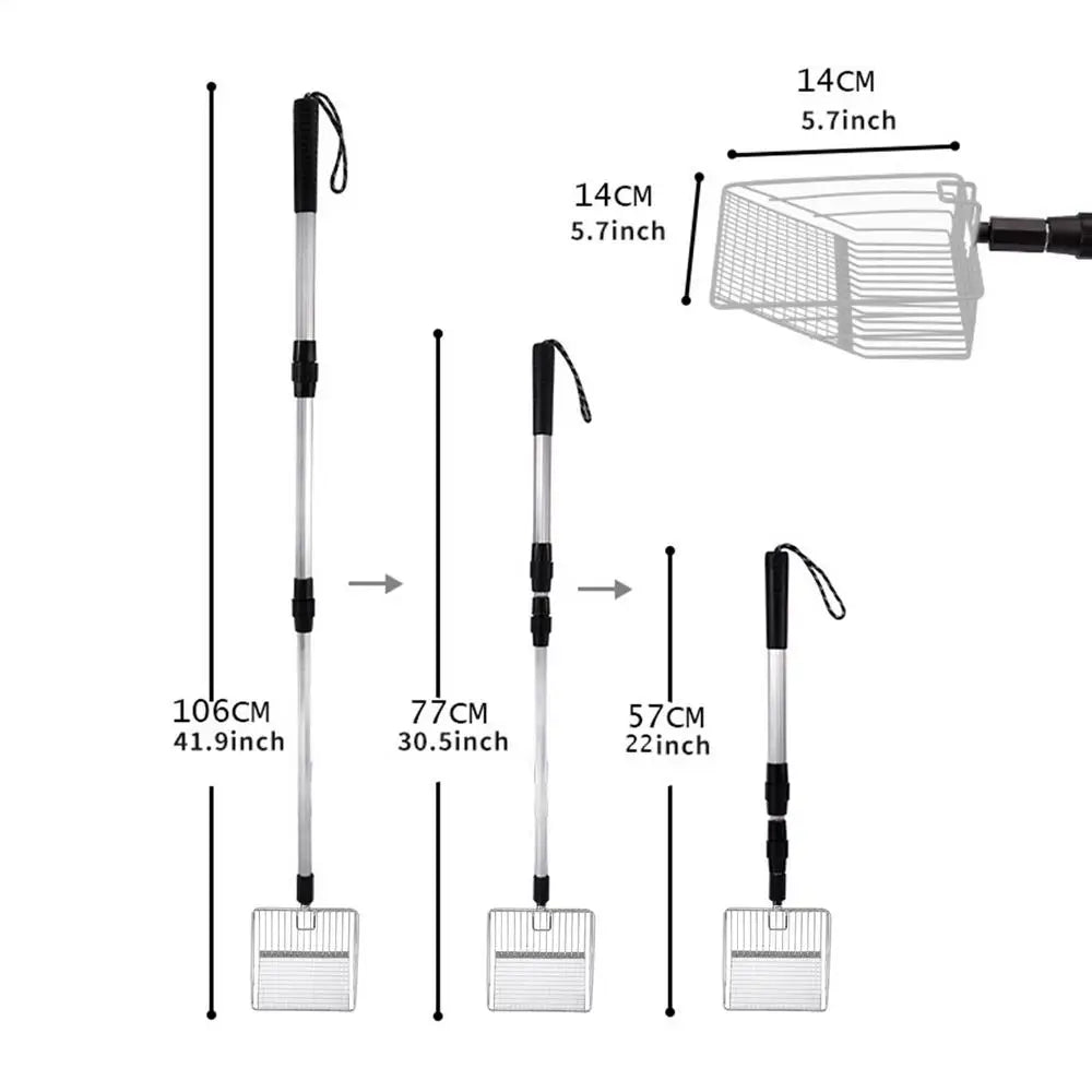 Chicken Coop Rake Retractable Cat Litter Scoop Chicken Coop Cleaning Tools Poop Shovel Garden Separating Poop And Debris Tools - Lily.sg Global Shopping