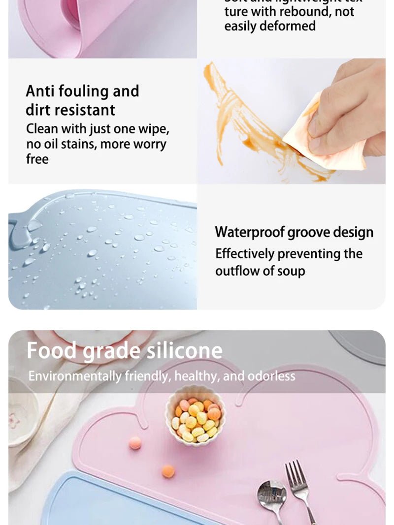 Cloud style Pet Feeding Mat for Cats and Dogs with Nonspill Nonslip Waterproof Leakage Food Easy to Clean Silicone Placemats - Lily.sg Global Shopping