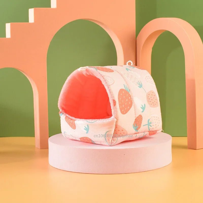 Cute Cartoon Rabbit Squirrel Mini Cage Guinea Pig Nest Small Animal Mice Rat Pet Sleeping Bed Hamster House Winter Warm Soft Mat - Lily.sg Global Shopping