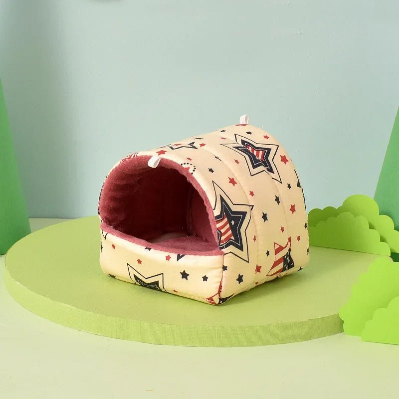 Cute Cartoon Rabbit Squirrel Mini Cage Guinea Pig Nest Small Animal Mice Rat Pet Sleeping Bed Hamster House Winter Warm Soft Mat - Lily.sg Global Shopping