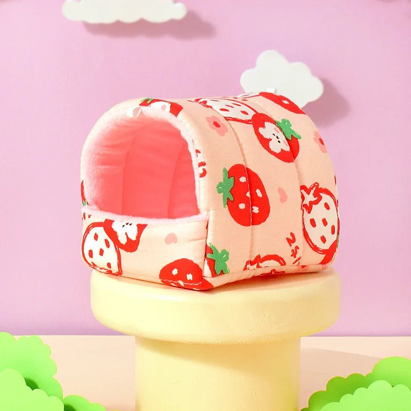 Cute Cartoon Rabbit Squirrel Mini Cage Guinea Pig Nest Small Animal Mice Rat Pet Sleeping Bed Hamster House Winter Warm Soft Mat - Lily.sg Global Shopping