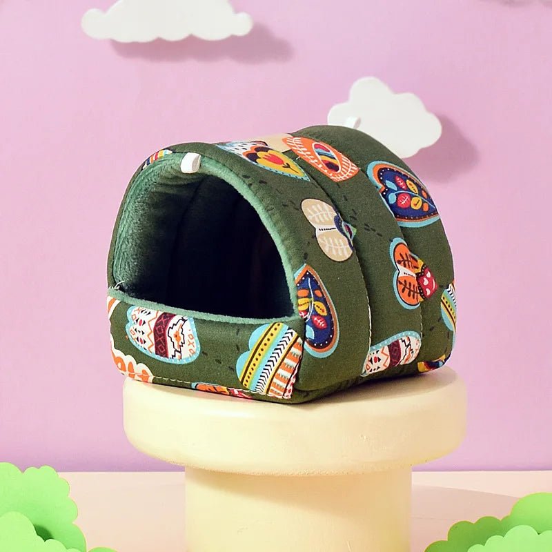 Cute Cartoon Rabbit Squirrel Mini Cage Guinea Pig Nest Small Animal Mice Rat Pet Sleeping Bed Hamster House Winter Warm Soft Mat - Lily.sg Global Shopping