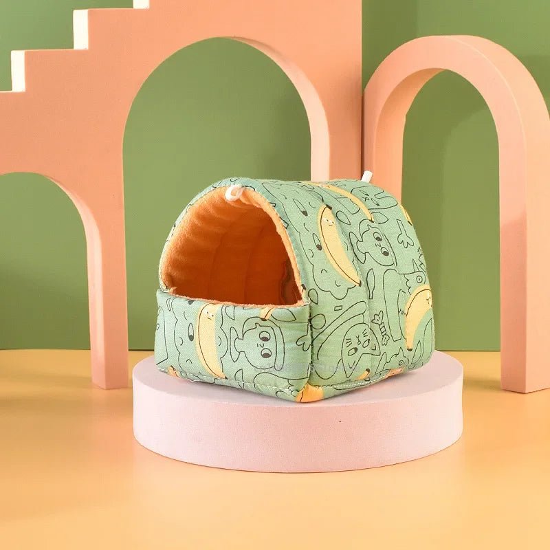 Cute Cartoon Rabbit Squirrel Mini Cage Guinea Pig Nest Small Animal Mice Rat Pet Sleeping Bed Hamster House Winter Warm Soft Mat - Lily.sg Global Shopping