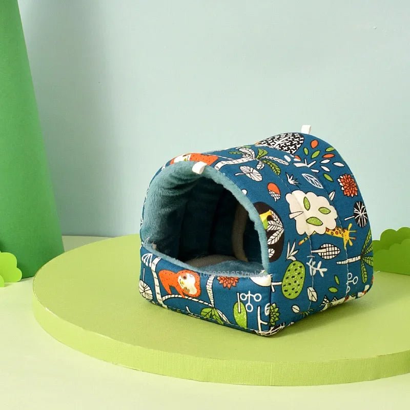 Cute Cartoon Rabbit Squirrel Mini Cage Guinea Pig Nest Small Animal Mice Rat Pet Sleeping Bed Hamster House Winter Warm Soft Mat - Lily.sg Global Shopping