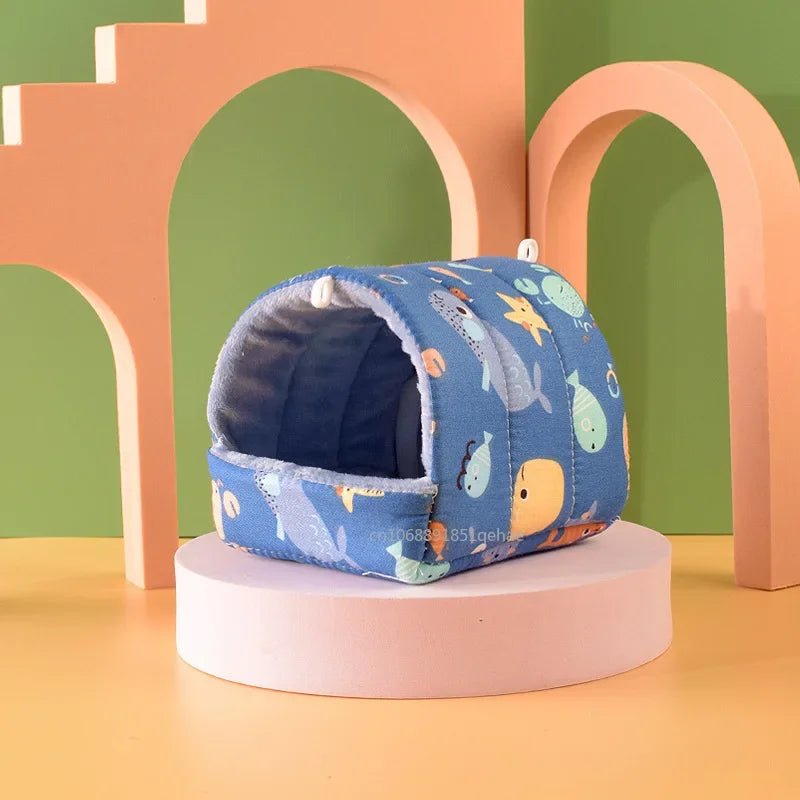 Cute Cartoon Rabbit Squirrel Mini Cage Guinea Pig Nest Small Animal Mice Rat Pet Sleeping Bed Hamster House Winter Warm Soft Mat - Lily.sg Global Shopping