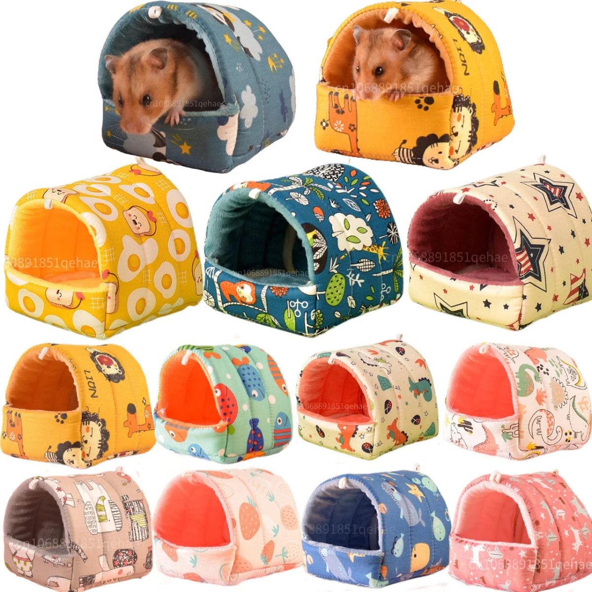 Cute Cartoon Rabbit Squirrel Mini Cage Guinea Pig Nest Small Animal Mice Rat Pet Sleeping Bed Hamster House Winter Warm Soft Mat - Lily.sg Global Shopping