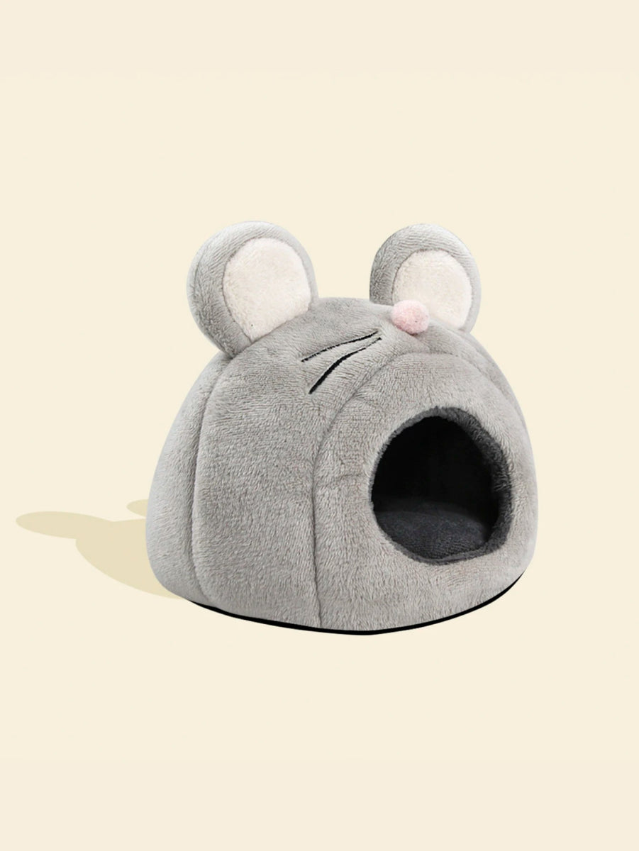 Cute Mouse Shaped Hamster Bed House, Hedgehog Hideout Nest Small Pet Winter Warm Cage Accessories - Lily.sg Global Shopping