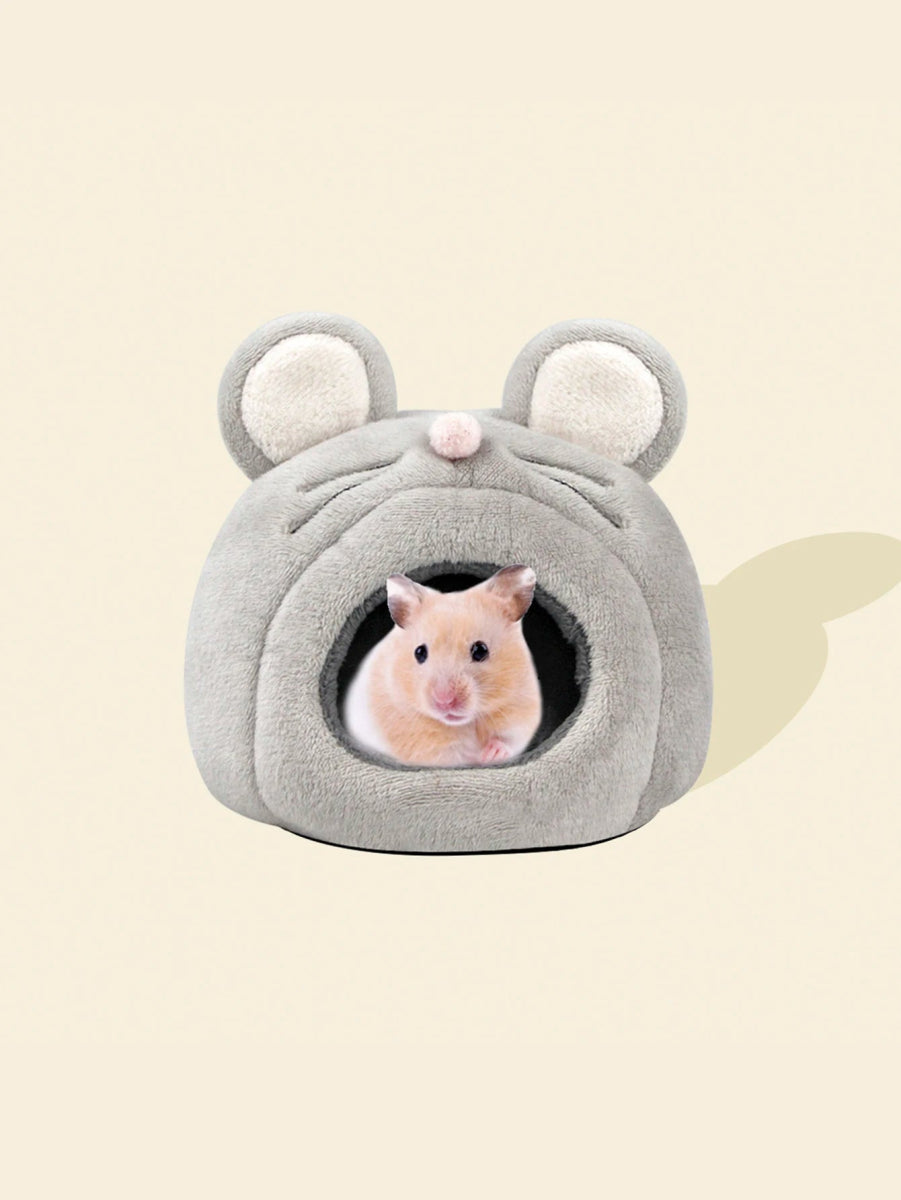Cute Mouse Shaped Hamster Bed House, Hedgehog Hideout Nest Small Pet Winter Warm Cage Accessories - Lily.sg Global Shopping