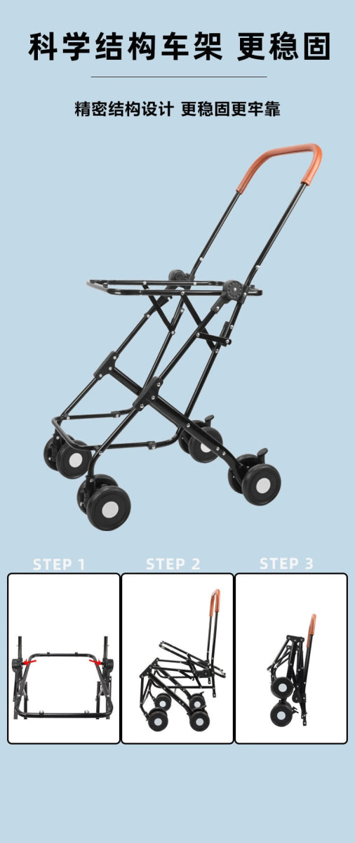 Detachable Double - decker Pet Stroller Cat and Dog Outdoor Stroller Lightweight Foldable Pet Stroller Portable Pet Basket - Lily.sg Global Shopping