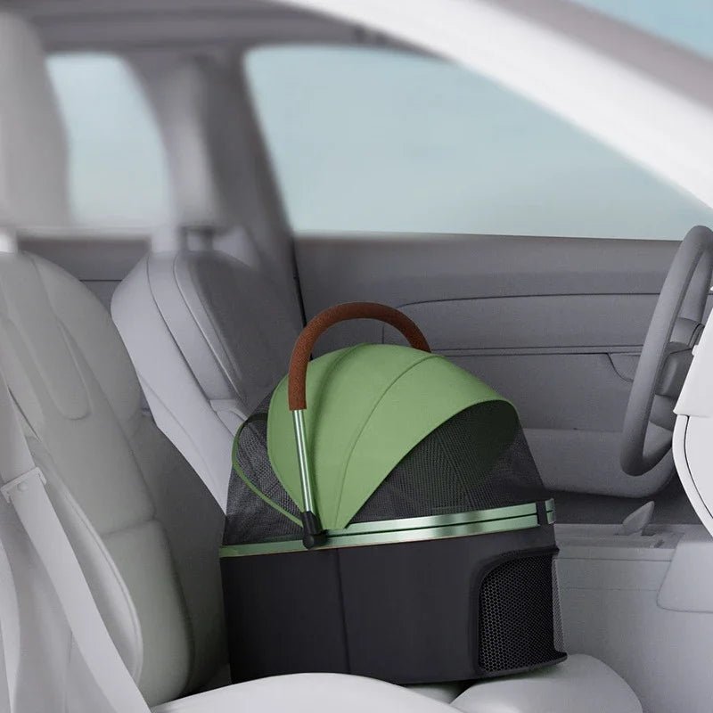 Detachable Pet Stroller Ultra - light Portable Outdoor Cat and Dog Stroller Aluminum Alloy Frame Four - wheel Shock Absorber - Lily.sg Global Shopping