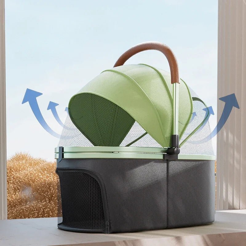 Detachable Pet Stroller Ultra - light Portable Outdoor Cat and Dog Stroller Aluminum Alloy Frame Four - wheel Shock Absorber - Lily.sg Global Shopping