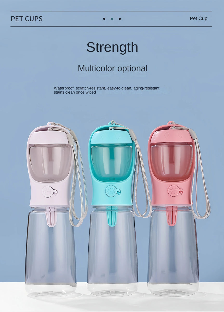 Dog Cat Portable Feeding and Watering Supplies Portable Food Grade Material Dog Travel Pet Water Cup Bottle With Food Dispenser - Lily.sg Global Shopping