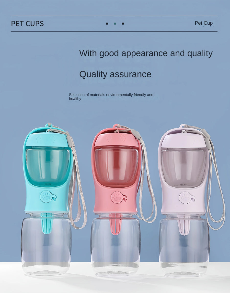 Dog Cat Portable Feeding and Watering Supplies Portable Food Grade Material Dog Travel Pet Water Cup Bottle With Food Dispenser - Lily.sg Global Shopping
