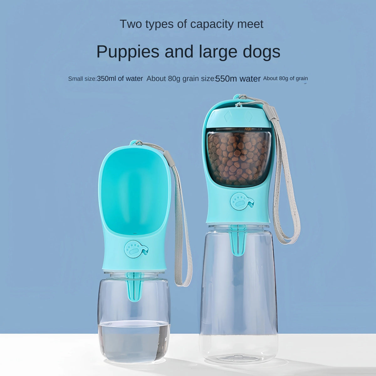 Dog Cat Portable Feeding and Watering Supplies Portable Food Grade Material Dog Travel Pet Water Cup Bottle With Food Dispenser - Lily.sg Global Shopping