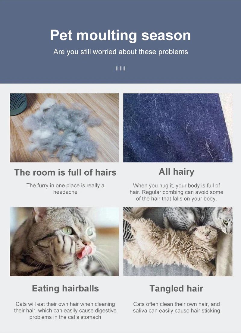 Dog Hair Remover Brush Cat Dog Hair Grooming And Care Comb For Long Hair Dog Pet Removes Hairs Cleaning Bath Brush Dog Supplies - Lily.sg Global Shopping