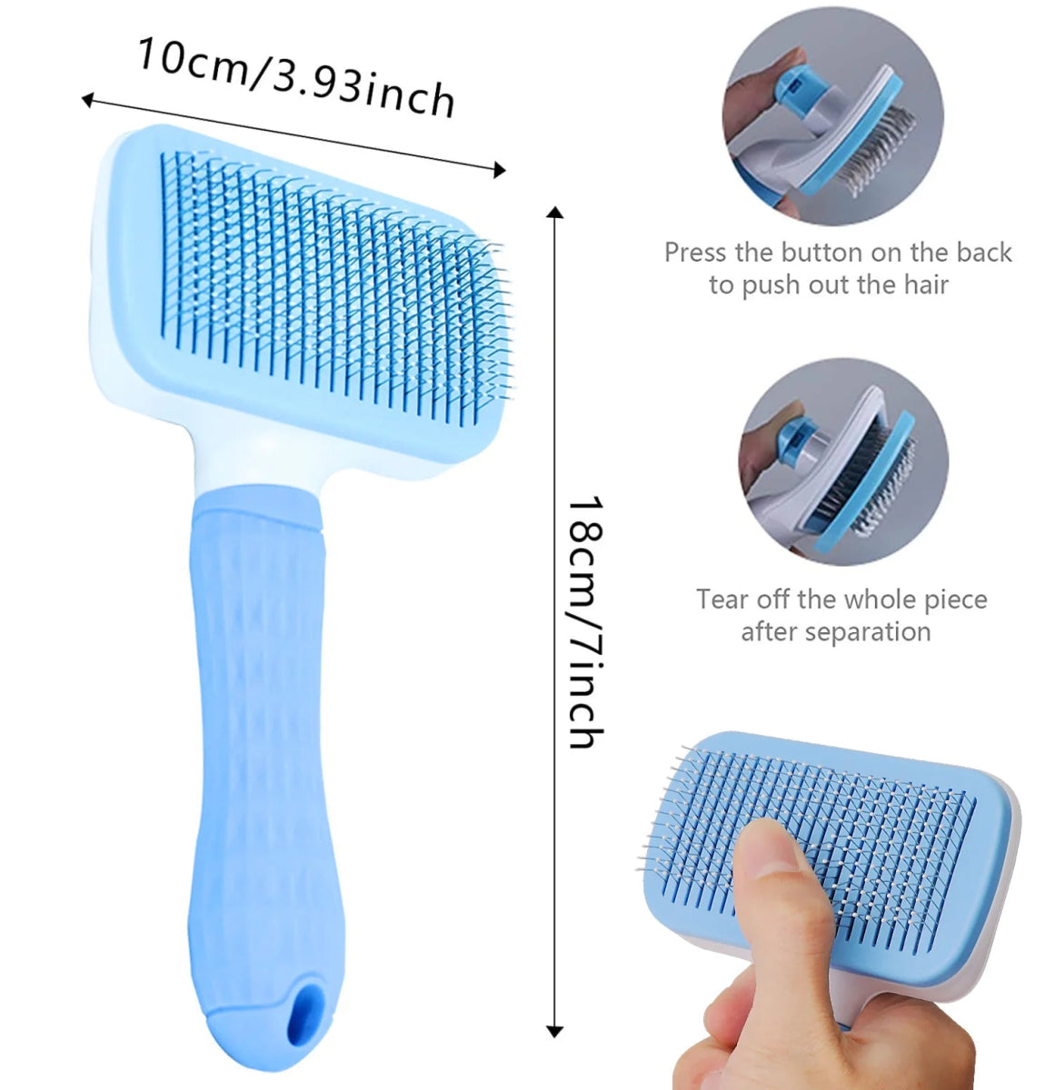 Dog Hair Remover Brush Cat Dog Hair Grooming And Care Comb For Long Hair Dog Pet Removes Hairs Cleaning Bath Brush Dog Supplies - Lily.sg Global Shopping