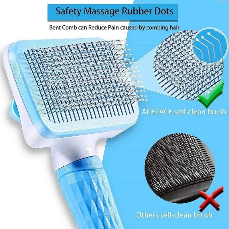 Dog Hair Remover Brush Cat Dog Hair Grooming And Care Comb For Long Hair Dog Pet Removes Hairs Cleaning Bath Brush Dog Supplies - Lily.sg Global Shopping