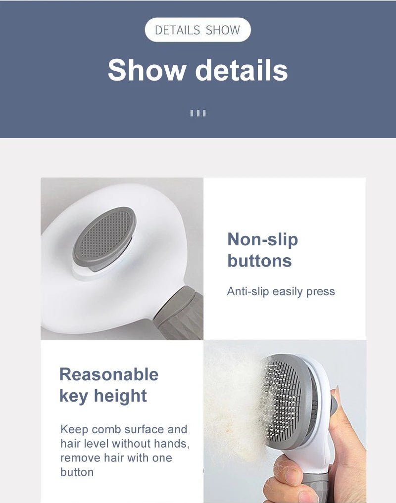 Dog Hair Remover Brush Cat Dog Hair Grooming And Care Comb For Long Hair Dog Pet Removes Hairs Cleaning Bath Brush Dog Supplies - Lily.sg Global Shopping
