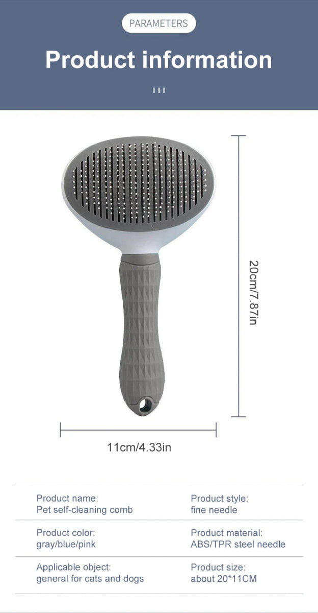 Dog Hair Remover Brush Cat Dog Hair Grooming And Care Comb For Long Hair Dog Pet Removes Hairs Cleaning Bath Brush Dog Supplies - Lily.sg Global Shopping
