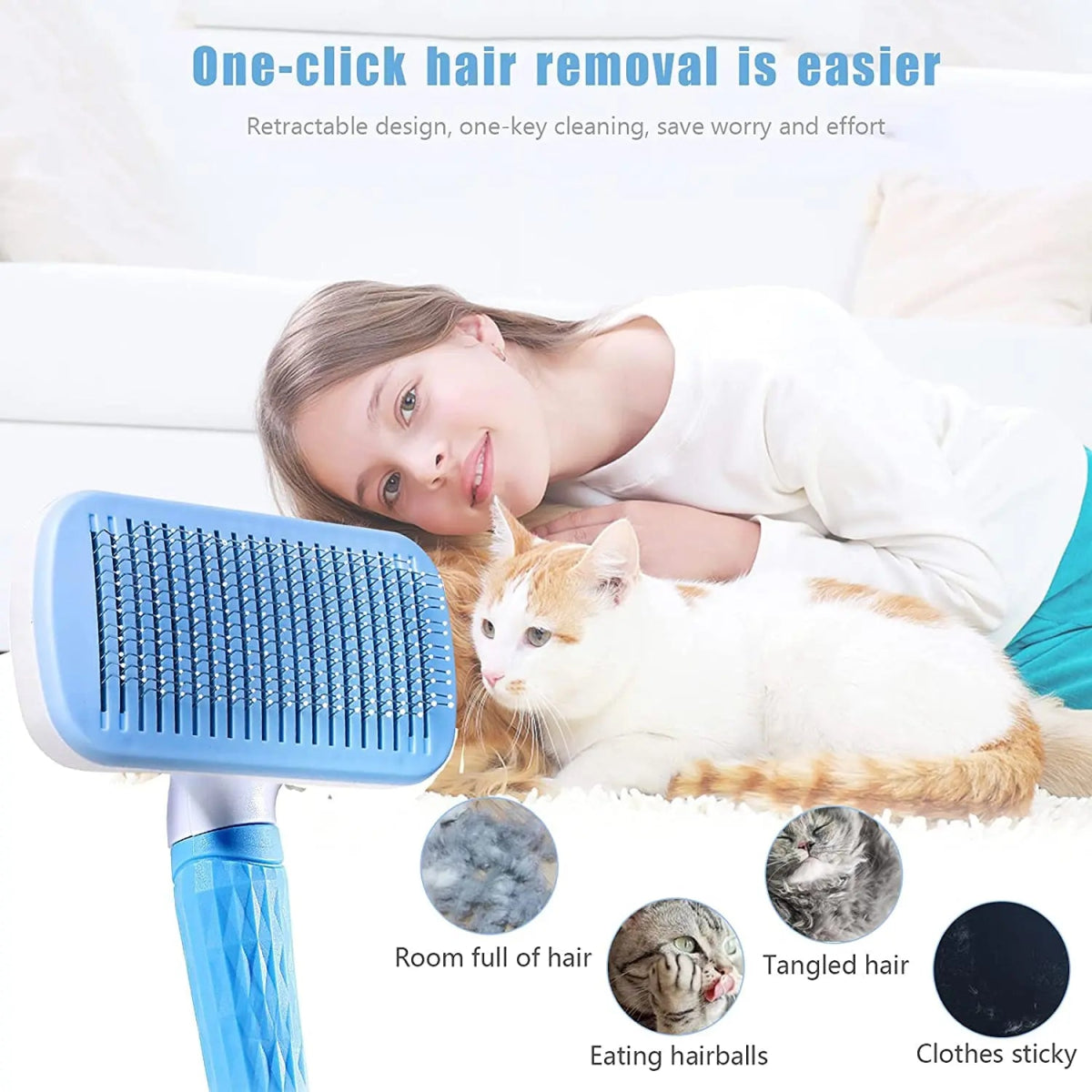 Dog Hair Remover Brush Cat Dog Hair Grooming And Care Comb For Long Hair Dog Pet Removes Hairs Cleaning Bath Brush Dog Supplies - Lily.sg Global Shopping