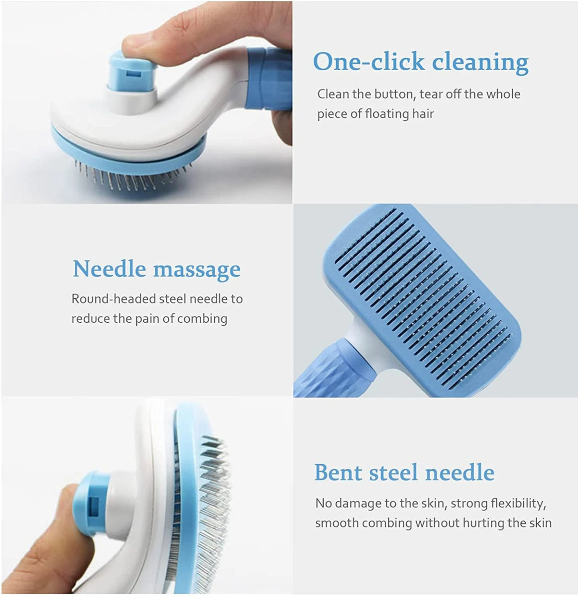 Dog Hair Remover Brush Cat Dog Hair Grooming And Care Comb For Long Hair Dog Pet Removes Hairs Cleaning Bath Brush Dog Supplies - Lily.sg Global Shopping