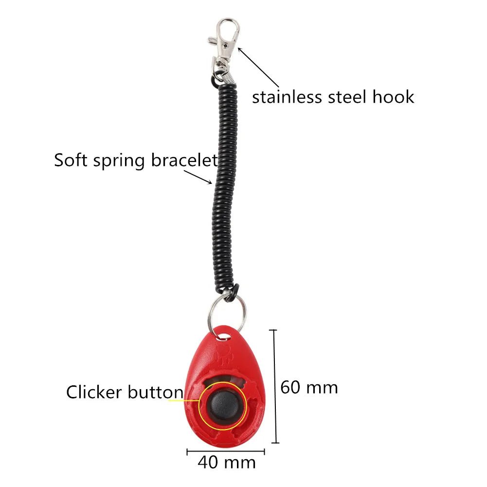 Dog Training Clicker Pet Cat Plastic New Dogs Click Trainer Aid Tools Adjustable Wrist Strap Sound Key Chain Dog Supplies - Lily.sg Global Shopping