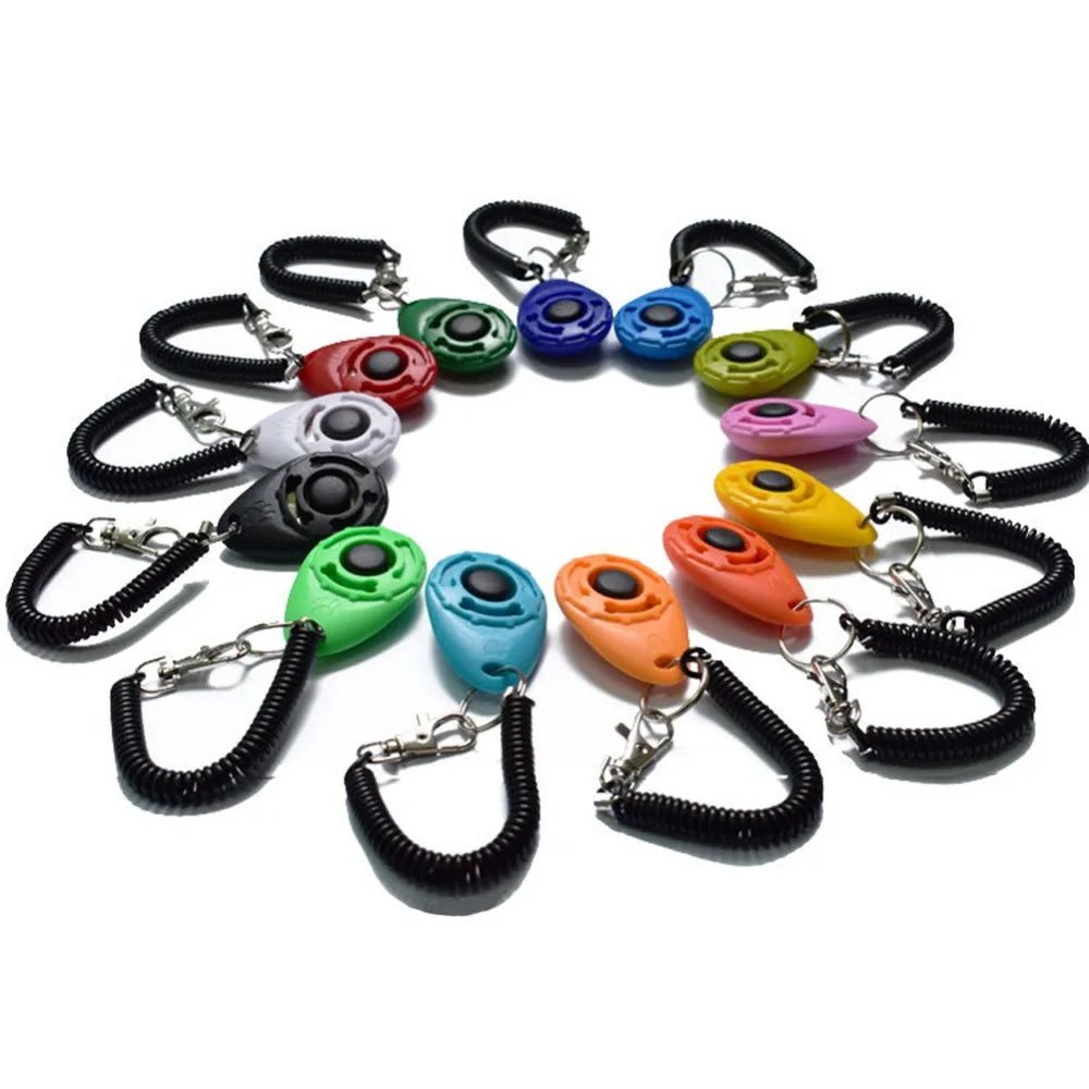 Dog Training Clicker Pet Cat Plastic New Dogs Click Trainer Aid Tools Adjustable Wrist Strap Sound Key Chain Dog Supplies - Lily.sg Global Shopping