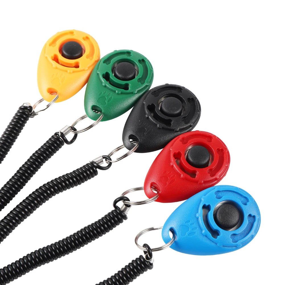 Dog Training Clicker Pet Cat Plastic New Dogs Click Trainer Aid Tools Adjustable Wrist Strap Sound Key Chain Dog Supplies - Lily.sg Global Shopping