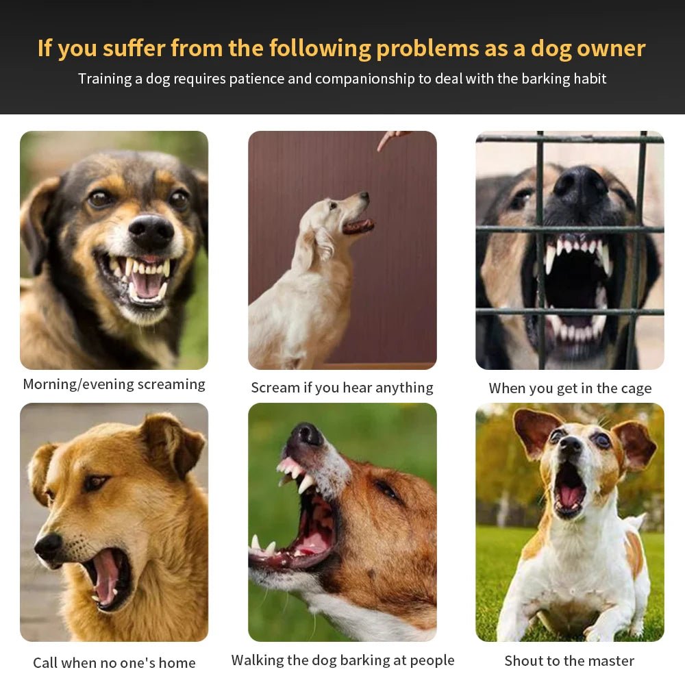 Dog Training Collar Anti - barking Collar Automatic Anti Bark Dog Collar USB Rechargeable Dog Trainer Electric Shock Beep - Lily.sg Global Shopping