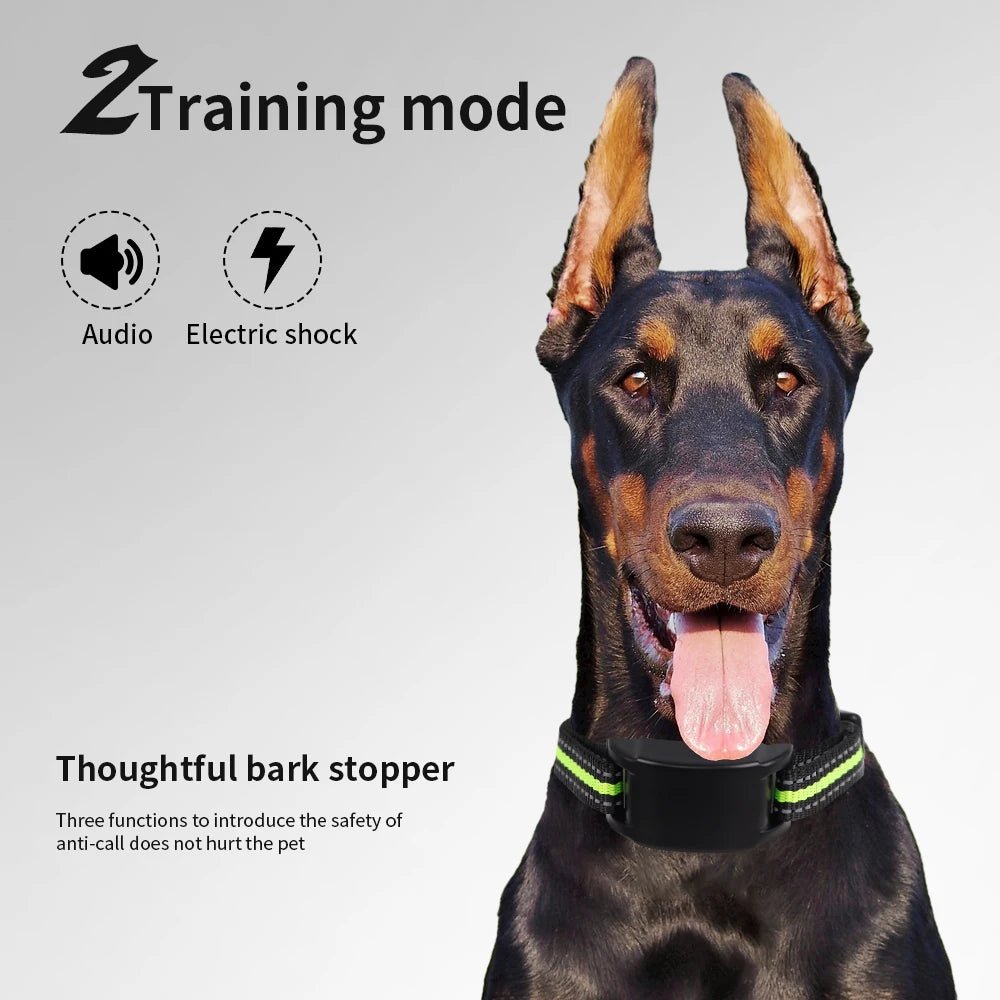 Dog Training Collar Anti - barking Collar Automatic Anti Bark Dog Collar USB Rechargeable Dog Trainer Electric Shock Beep - Lily.sg Global Shopping
