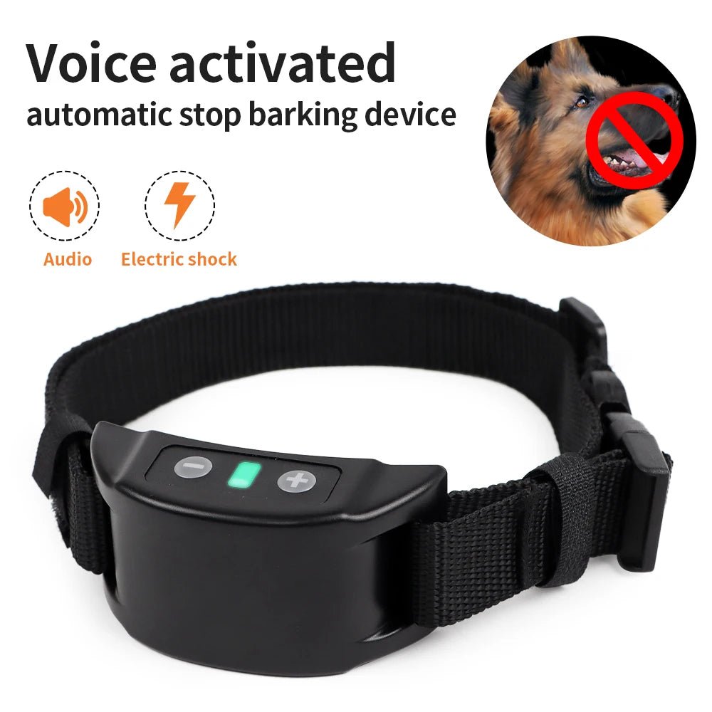Dog Training Collar Anti - barking Collar Automatic Anti Bark Dog Collar USB Rechargeable Dog Trainer Electric Shock Beep - Lily.sg Global Shopping