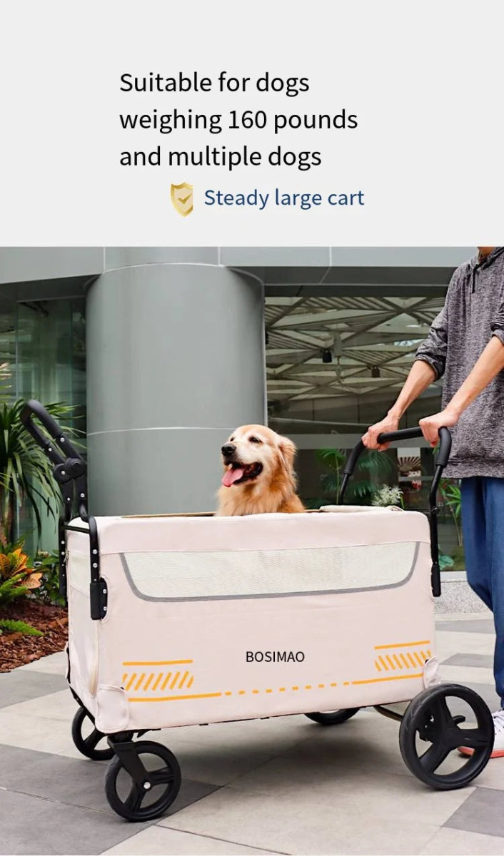 Double Door Isolation Upgraded Pet Stroller Large Dog for Outdoor Travel Portable Foldable Elderly Disabled Dog Outdoor Stroller - Lily.sg Global Shopping