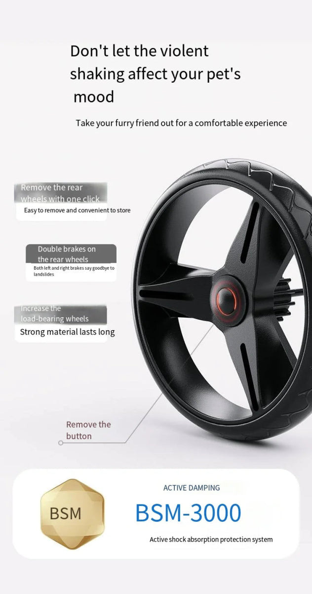 Double Door Isolation Upgraded Pet Stroller Large Dog for Outdoor Travel Portable Foldable Elderly Disabled Dog Outdoor Stroller - Lily.sg Global Shopping