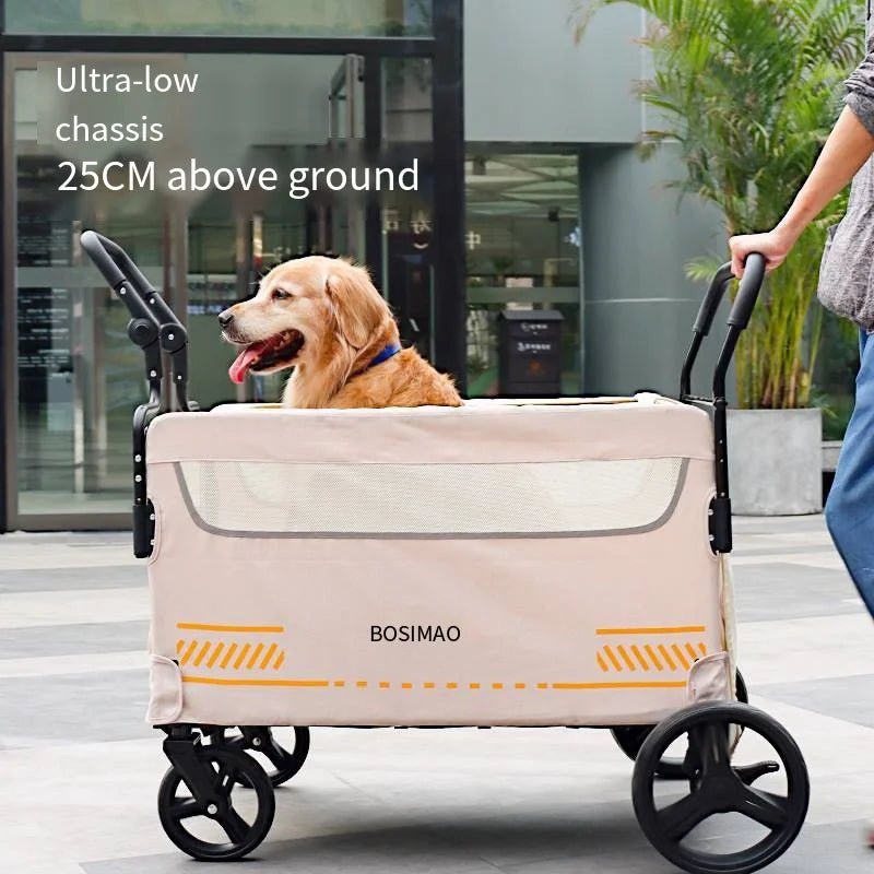 Double Door Isolation Upgraded Pet Stroller Large Dog for Outdoor Travel Portable Foldable Elderly Disabled Dog Outdoor Stroller - Lily.sg Global Shopping