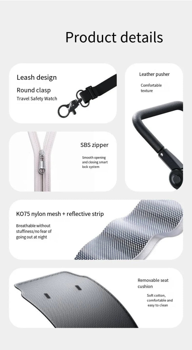 Double Door Isolation Upgraded Pet Stroller Large Dog for Outdoor Travel Portable Foldable Elderly Disabled Dog Outdoor Stroller - Lily.sg Global Shopping