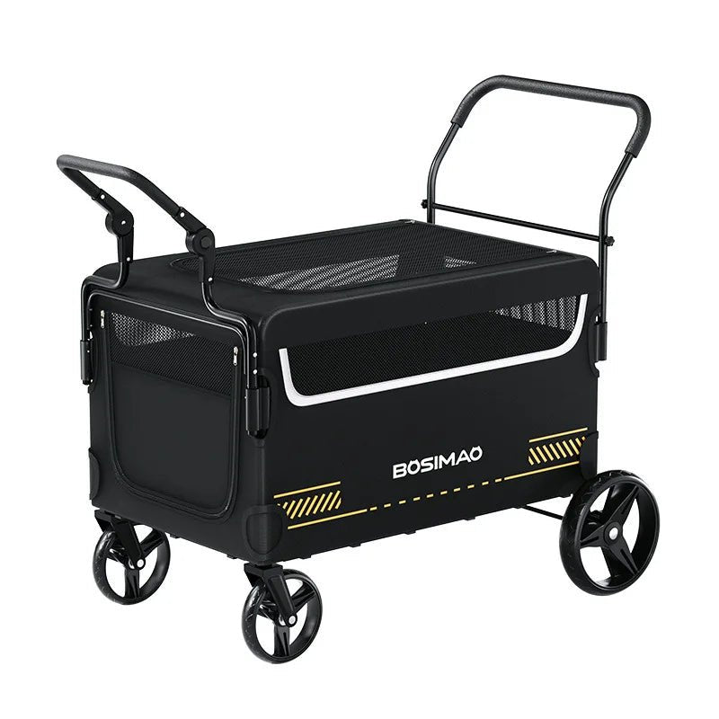 Double Door Isolation Upgraded Pet Stroller Large Dog for Outdoor Travel Portable Foldable Elderly Disabled Dog Outdoor Stroller - Lily.sg Global Shopping