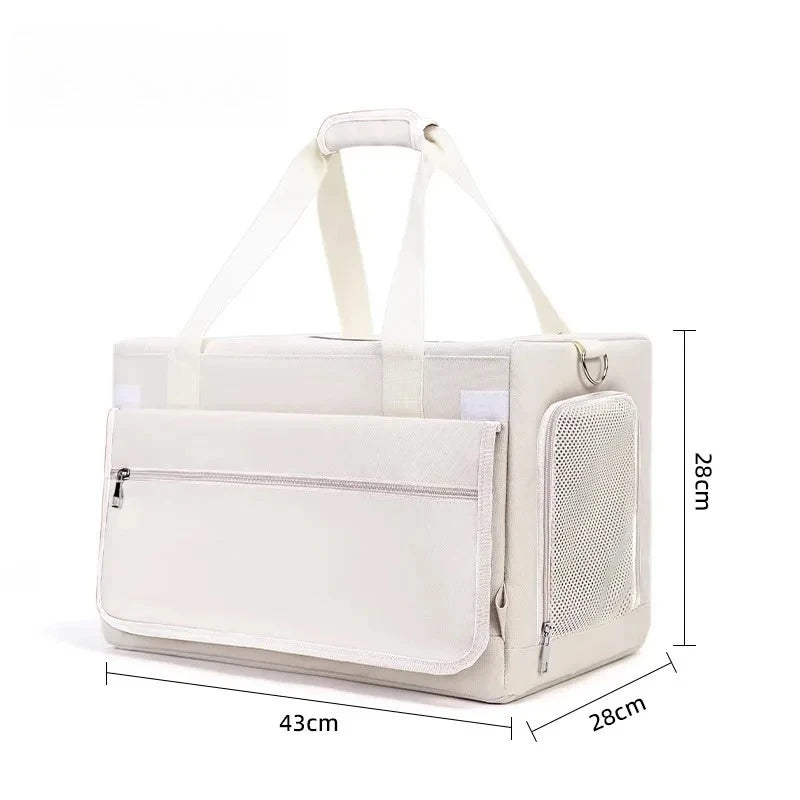 Double Layer Cat Carrier Backpack Foldable Pet Trolley Case Breathable Large Capacity for Two Cats Spring Summer Travel - Lily.sg Global Shopping