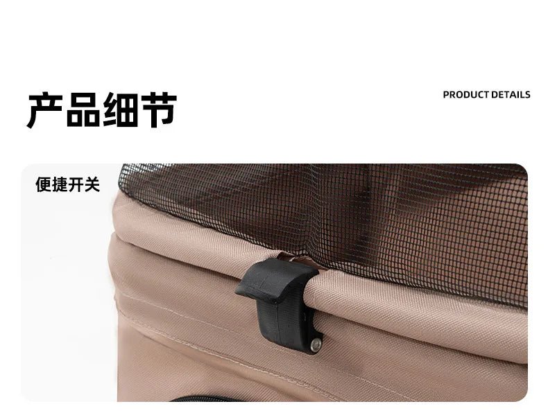 Double Pet Strollers Dog Cat Teddy Baby Strollers Out Pet Cart Lightweight Foldable Outdoor Travel Dog Supplies - Lily.sg Global Shopping