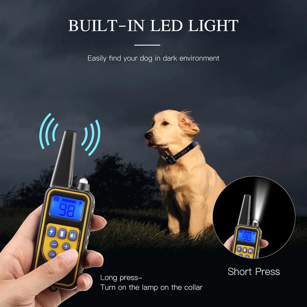 Electric Dog Training Collar Detachable Bark Rechargeable Anti Barking Shock Vibration Collar for All Dogs Pet with Clicker - Lily.sg Global Shopping