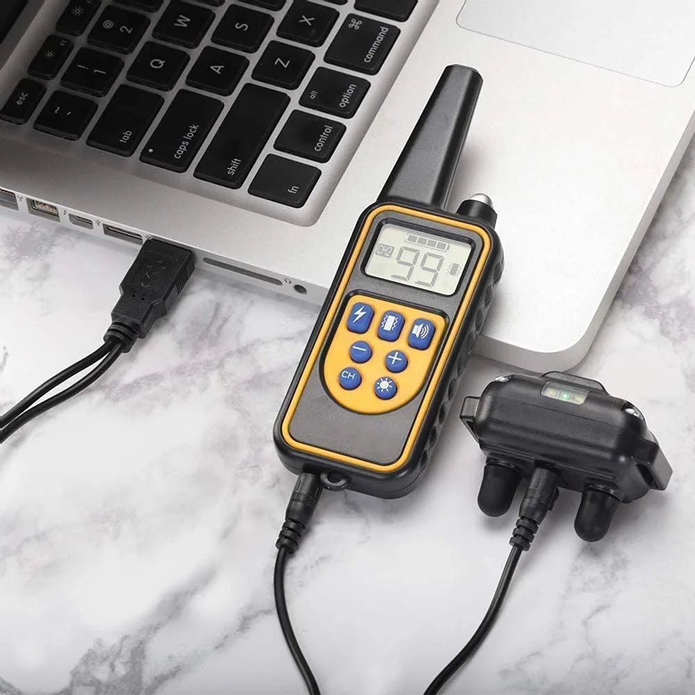 Electric Dog Training Collar Detachable Bark Rechargeable Anti Barking Shock Vibration Collar for All Dogs Pet with Clicker - Lily.sg Global Shopping