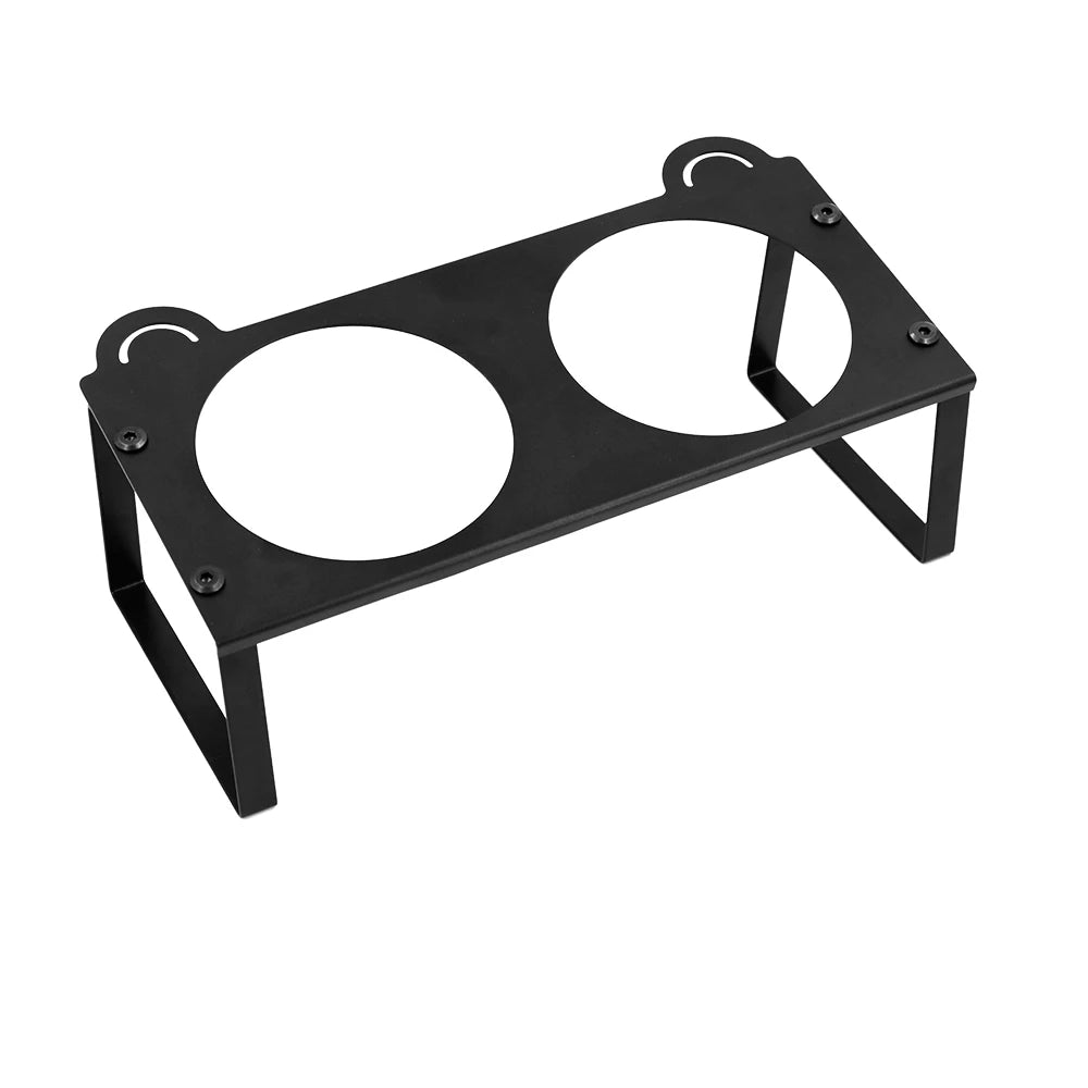 Elevated Cat Food Water Bowls 2 Stainless Steel Bowls with Metal Stand 15° Tilted Raised Cat feeding and water Bowls Pet Puppy - Lily.sg Global Shopping