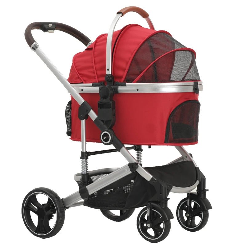 Factory Wholesale Pet Stroller and Carrier Luxury 4 Wheels Pet Portable Folding Travel Dog Trolley for Big and Small Dog - Lily.sg Global Shopping