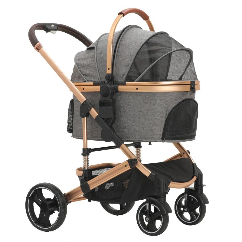 Factory Wholesale Pet Stroller and Carrier Luxury 4 Wheels Pet Portable Folding Travel Dog Trolley for Big and Small Dog - Lily.sg Global Shopping