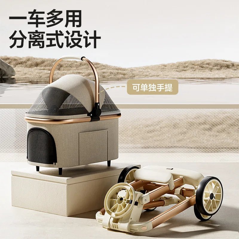 Fashion Lightweight Pet Cart High Value Lightweight Folding Cart Bag Separation Dog Cat Dog Strollers Pet Products - Lily.sg Global Shopping