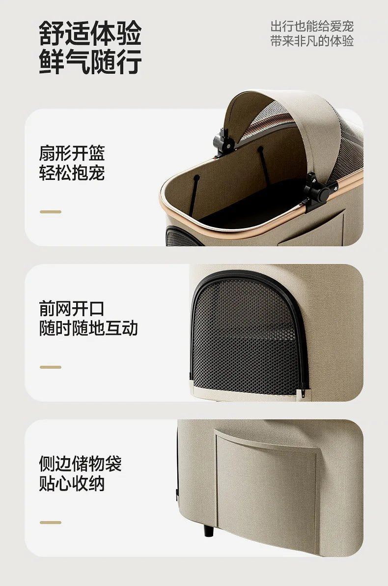 Fashion Lightweight Pet Cart High Value Lightweight Folding Cart Bag Separation Dog Cat Dog Strollers Pet Products - Lily.sg Global Shopping