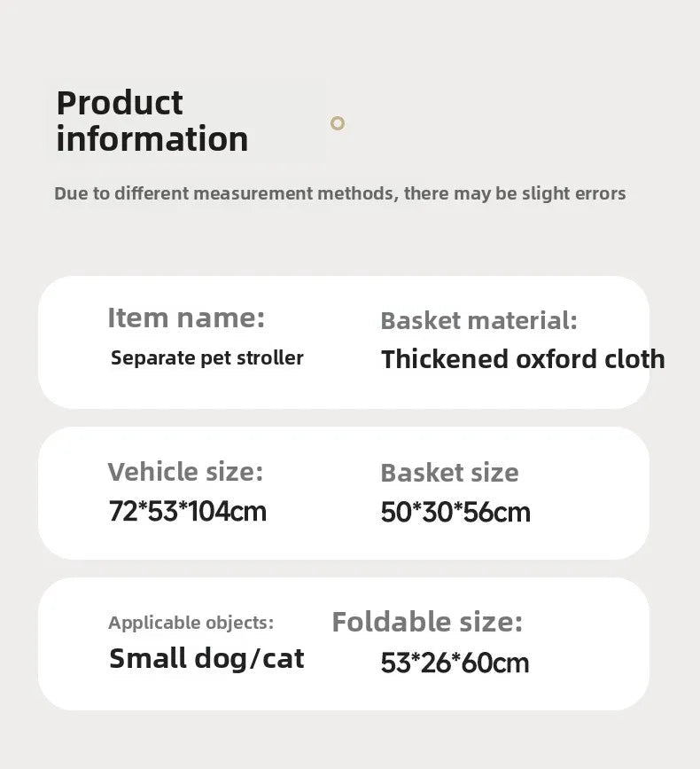 Fashion Lightweight Pet Cart High Value Lightweight Folding Cart Bag Separation Dog Cat Dog Strollers Pet Products - Lily.sg Global Shopping