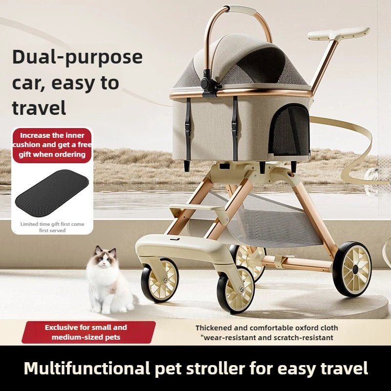 Fashion Lightweight Pet Cart High Value Lightweight Folding Cart Bag Separation Dog Cat Dog Strollers Pet Products - Lily.sg Global Shopping