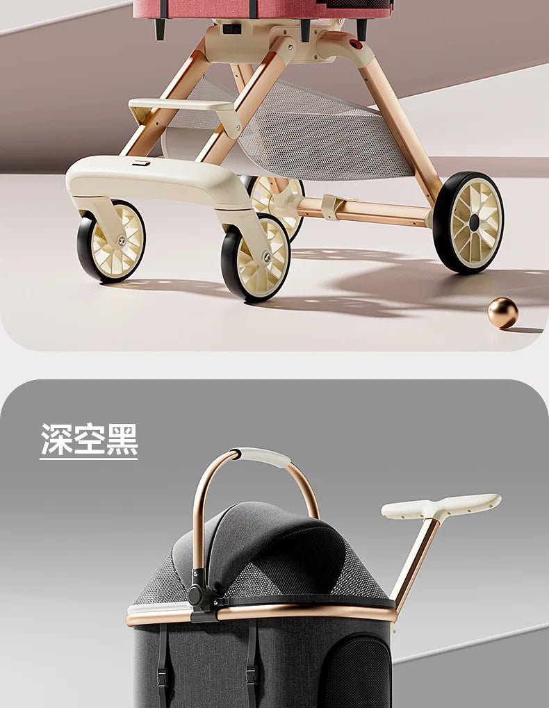 Fashion Lightweight Pet Cart High Value Lightweight Folding Cart Bag Separation Dog Cat Dog Strollers Pet Products - Lily.sg Global Shopping