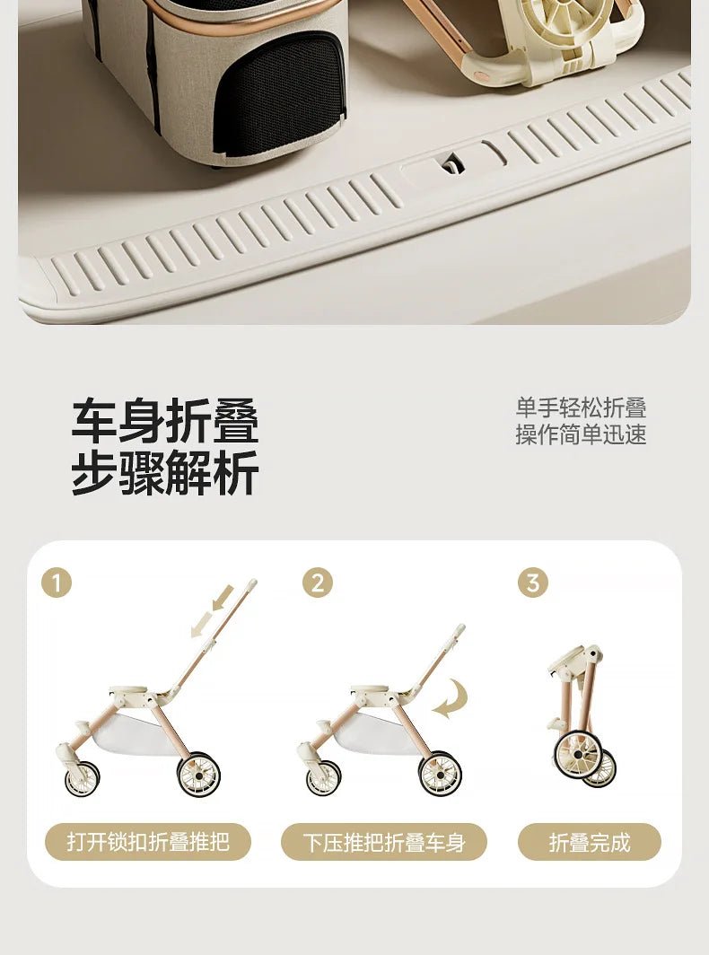 Fashion Lightweight Pet Cart High Value Lightweight Folding Cart Bag Separation Dog Cat Dog Strollers Pet Products - Lily.sg Global Shopping