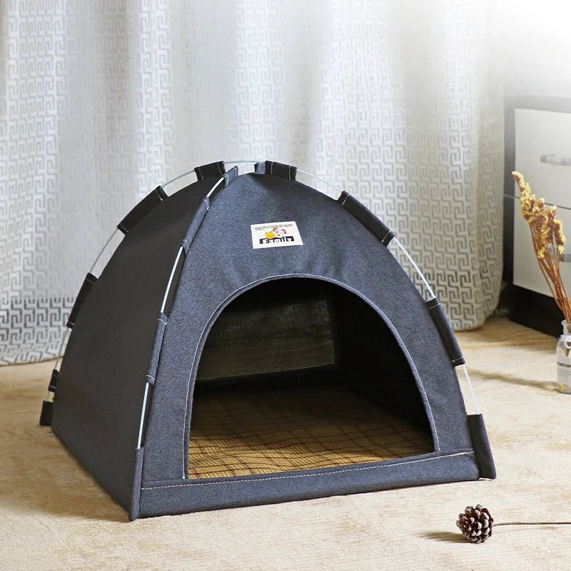 Foldable Cat House Pet Tent Four Seasons Universal Cat and Dog Pet Nest Summer Cool Mat Outdoor Portable Foldable Breathable - Lily.sg Global Shopping